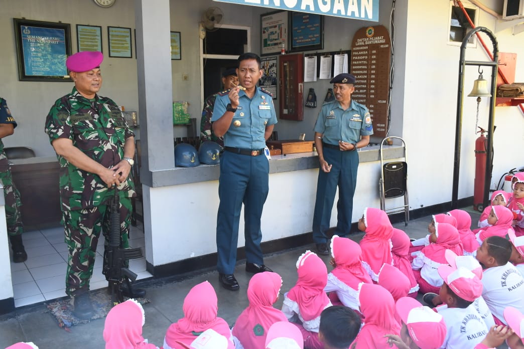 Danlanal Banyuwangi Kenalkan Dunia Kemaritiman ke Siswa TK Khodijah 87 Kalibaru
