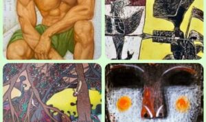 perupa senior Karya seni dari empat perupa senior yang menggelar pameran bersama di Rumas DAS Yogyakarta, 21 Juni – 21 Juli 2025. Foto: Dialoguejakarta.com/R. Fadjri