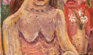 A Silent Prayer Behind My Shoulder (2025). Salah satu karya lukis Amalia Firdausi. Foto: dialoguejakarta.com/R. Fadjri A Silent Prayer Behind My Shoulder (2025). Salah satu karya lukis Amalia Firdausi. Foto: dialoguejakarta.com/R. Fadjri