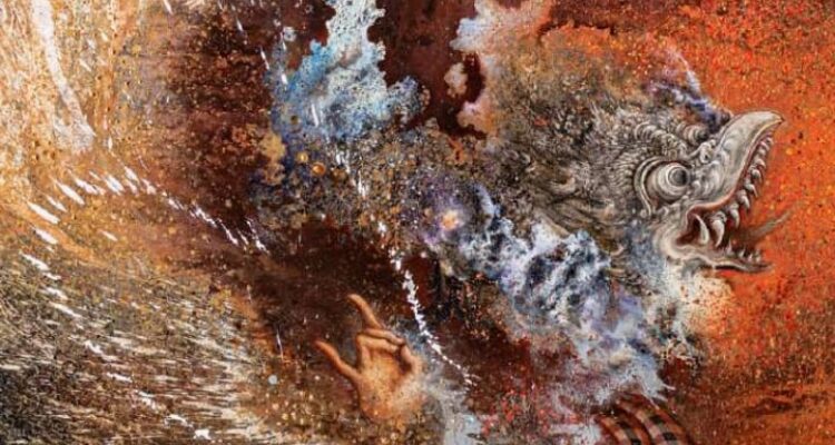 Karya lukis Dewa Made Mustika, Garudeya, 2025. Foto: dialoguejakarta.com/ Dokumentasi Dewa Made Mustika.