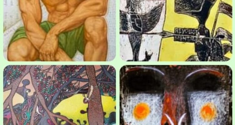 Karya seni dari empat perupa senior yang menggelar pameran bersama di Rumas DAS Yogyakarta, 21 Juni – 21 Juli 2025. Foto: Dialoguejakarta.com/R. Fadjri