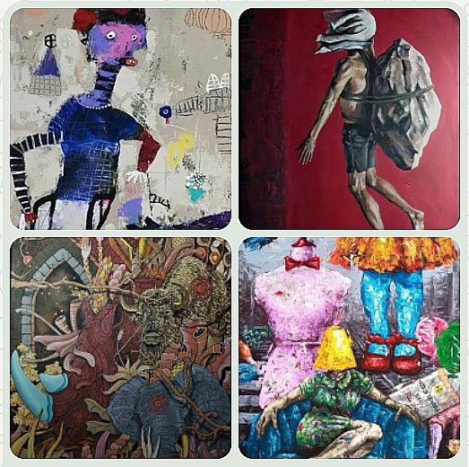 Karya lukis kelompok Pancer. Foto: dialoguejakarta.com/Dokumentasi kelompok Pancer